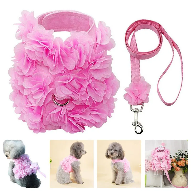 Шлейка и поводок для собак стильный жилет маленьких пород прогулок с щенками