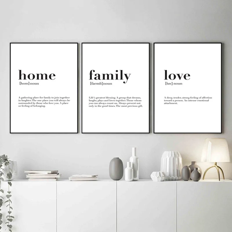 Nordic Минималистский Семья Wall Art плакаты с любовью и печать холст картины для