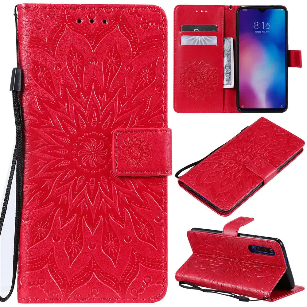 Red-Sunshine Кожаный бумажник-книжка чехол для Red mi GO Xiaomi mi Play Poco F1 Card Solt чехол для телефона для Red mi 6 Pro Note 6 7 Pro 3 4X mi 5X8 9 - Цвет: Red-Sunshine