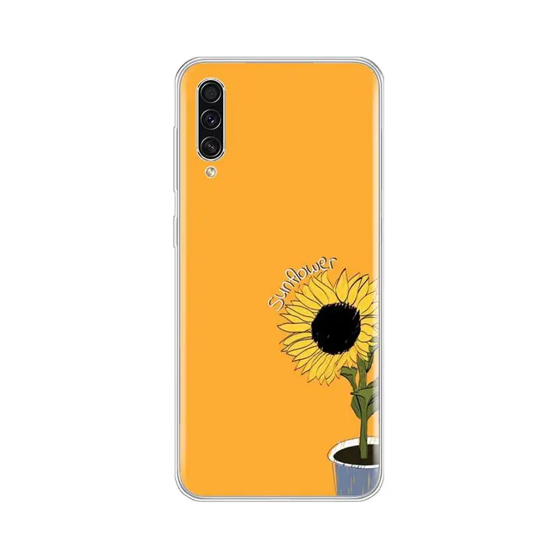 Подсолнух китайский желтый чехол мягкий для телефона samsung galaxy A3 A5 A7 A10 A20 E A30 S A40 A50