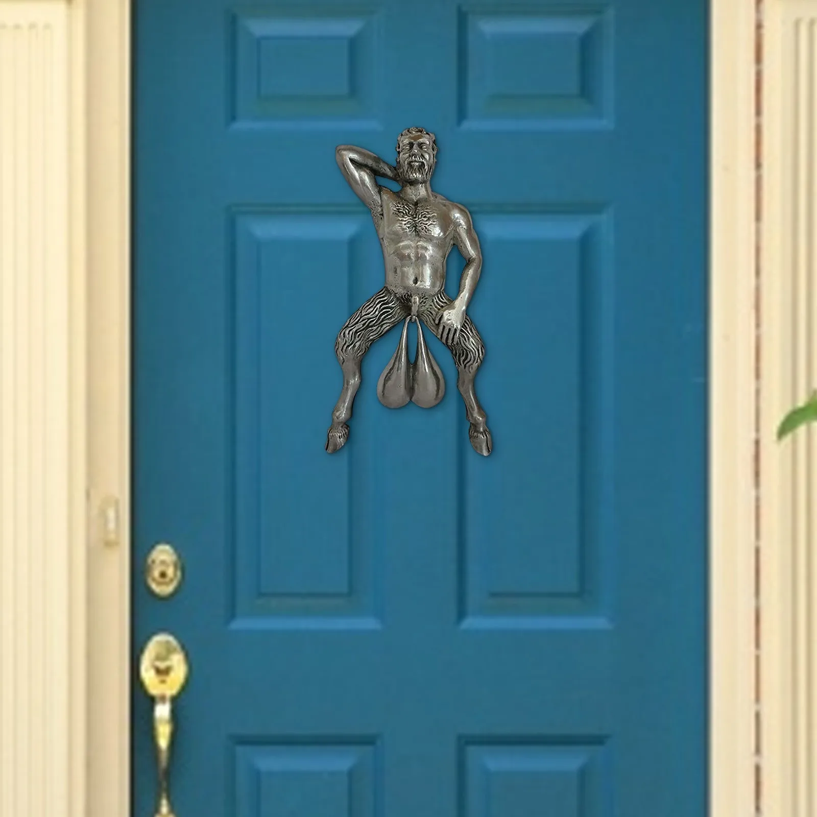 

Creative Funny Wall Decoration Doorbell Male spoof sound door Statues knocker pendant For Home Outdoor dcoration de jardin