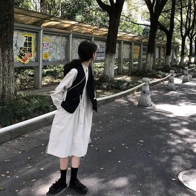 Новая осенняя темная японская винтажная фотокуртка|Жилеты и безрукавки| |