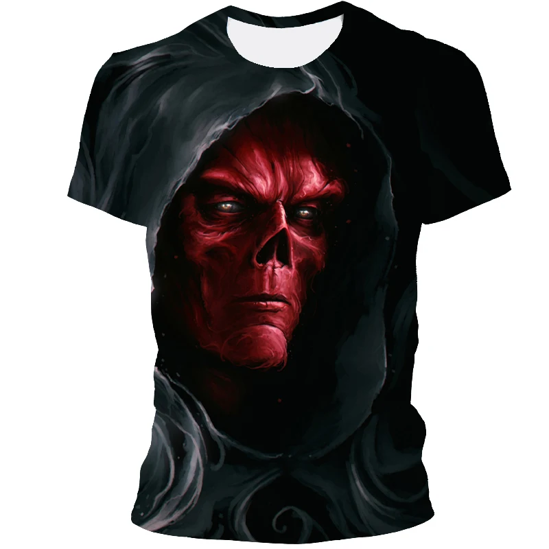 

2021 Skull 3D Printed T-shirt Summer Men's Harajuku T-Shirt Avant-garde Oversized T-Shirt Junior Hiphop T-Shirt Short Sleeve