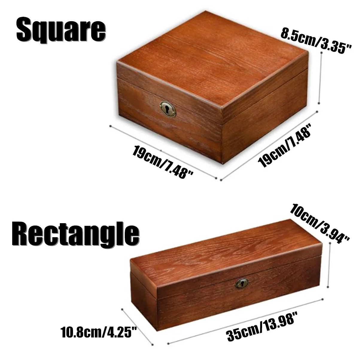 Ретро деревянная коробка для часов с держателем ключей мужчин