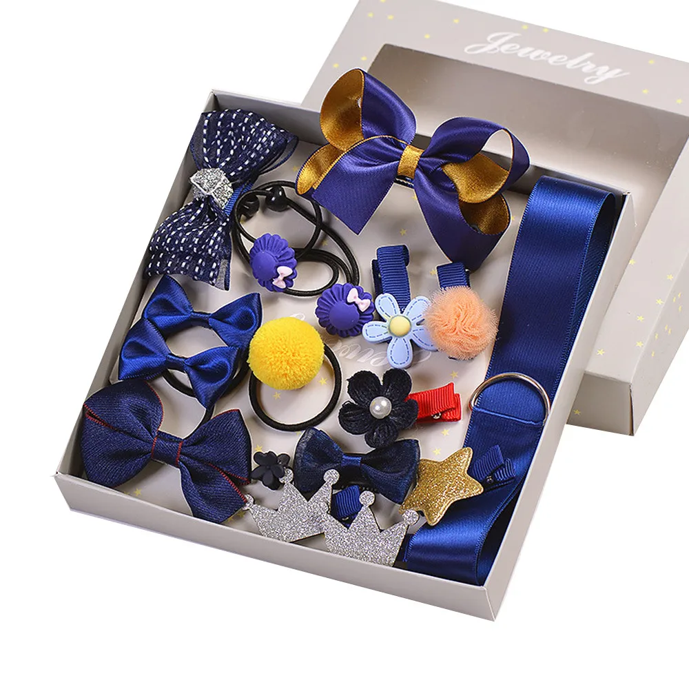 Детские заколки для волос 17 шт. детское платье с бантом цветочный мотив комплект