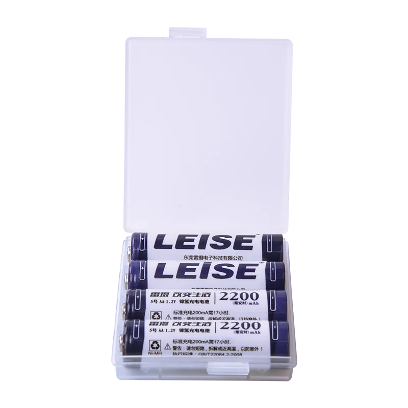 Leise 2200mah AA Аккумуляторная Батарея NIMH 2A 14500 1.2В батареи с чехлом для пульта