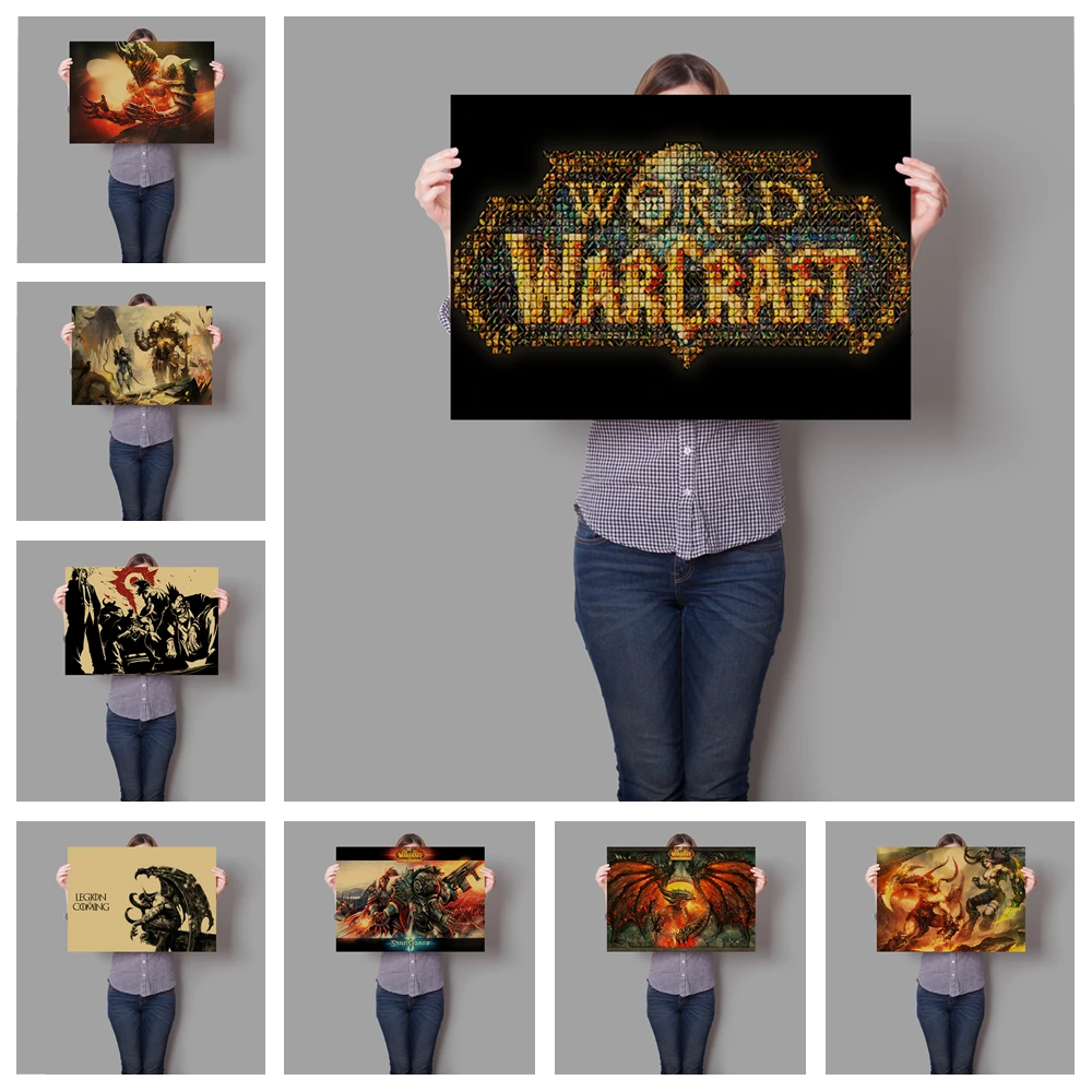 Суперпопулярная онлайн игра World of WOW Постер в ретро стиле Высококачественная
