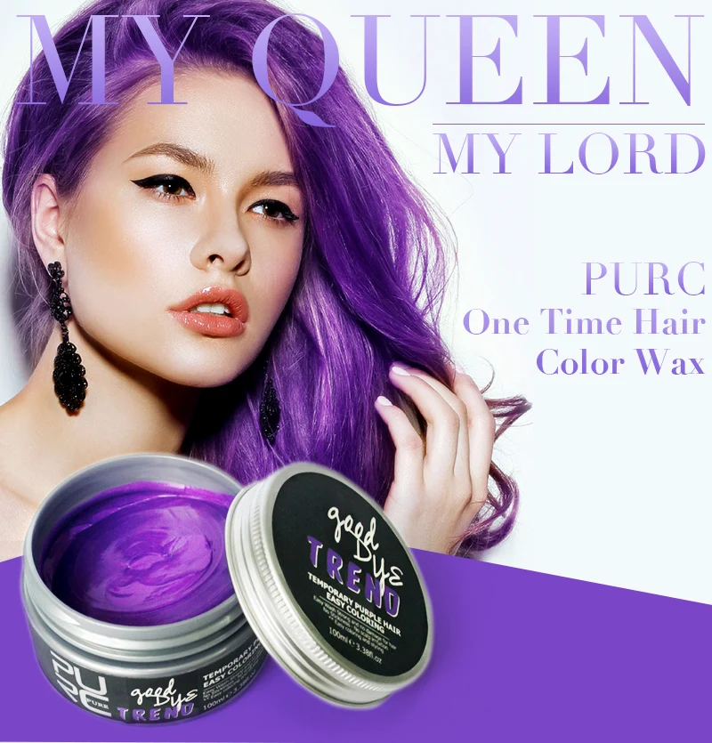 

PURC Hot Selling 7 Colors Hair Color 100ml Instrant Hair Dye Wax Fashion Hair Care Hair Styling Products For Men Women