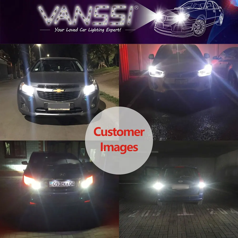 VANSSI 2 шт. очень яркий 1000lm T10 W5W 194 T15 912 921 Светодиодный лампочки CANBUS без ошибки 9SMD светодиодный парковки обратный светильник белый 6000K