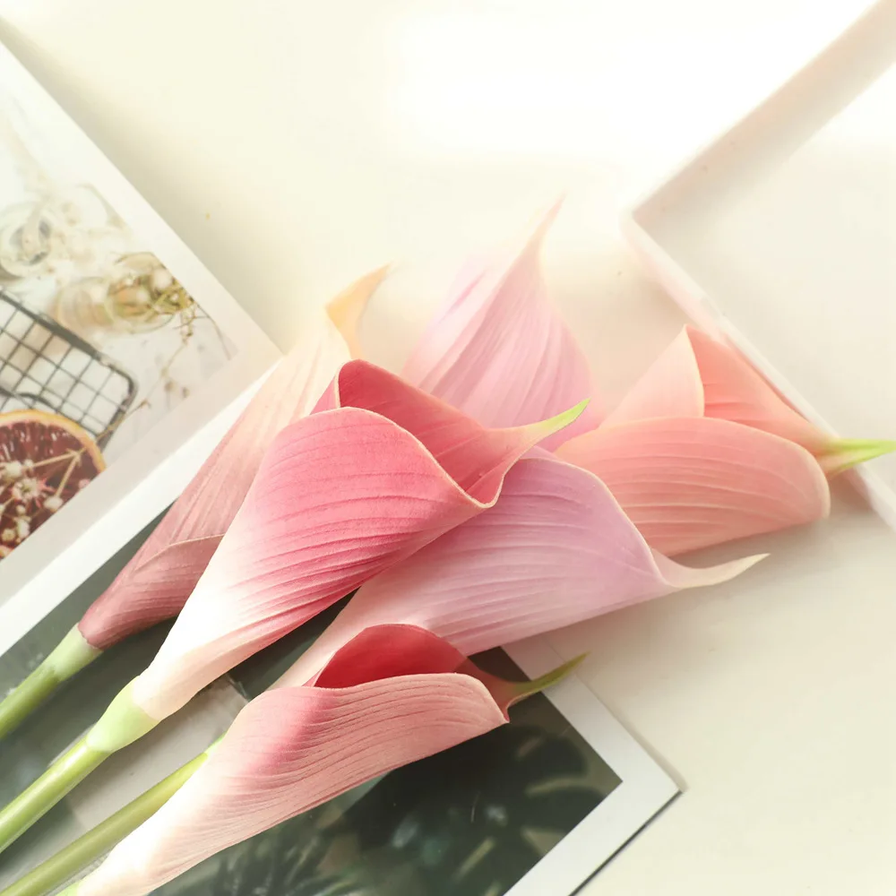 Flone 65.5cm Calla lilies Artificial flowers for home decor flower wedding floral decoration fake PU material | Дом и сад
