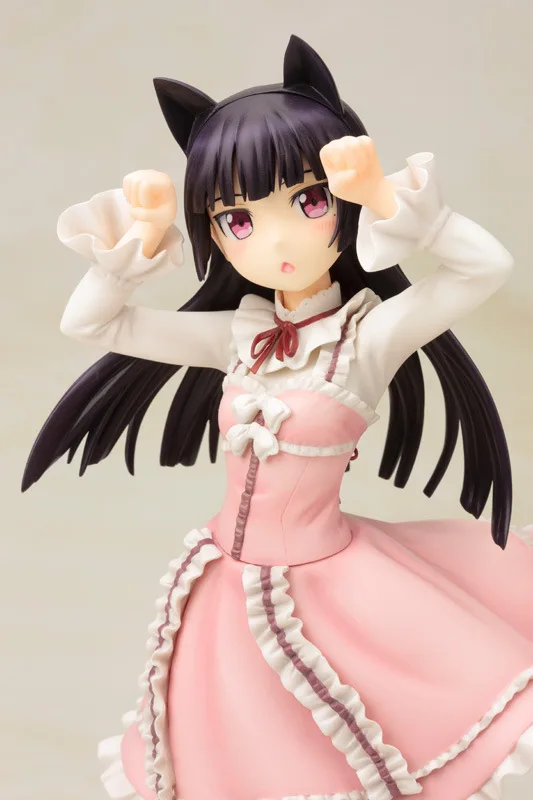

22cm Anime Figure Sexy Pink Cat Kuroneko Sweet Lolita Ruri Gokou Doll Cute Girl OreNo Imouto Ga PVC
