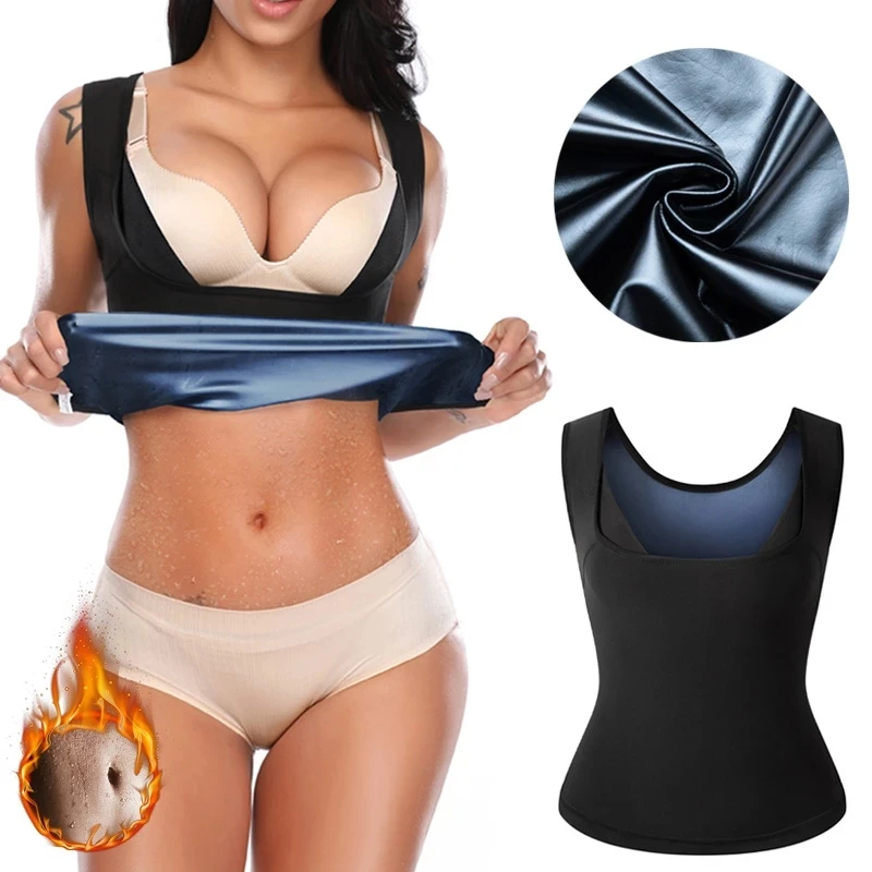 

Women Sauna Sweat Vest Polymer Waist Trainer Weight Loss Shapewear Tummy Slimming Sheath Workout Body Shaper Corset Fajas Top