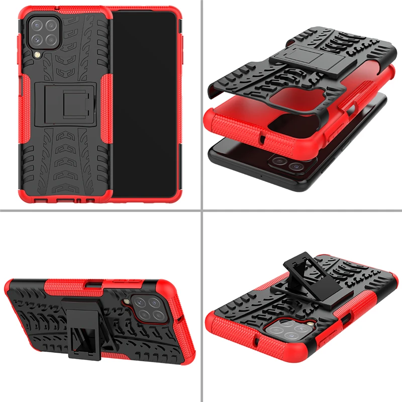 For Samsung Galaxy A22 Case Armor Silicone Rubber holder Hard Protector Case for Samsung A22 Cover For Samsung Galaxy A22 Case