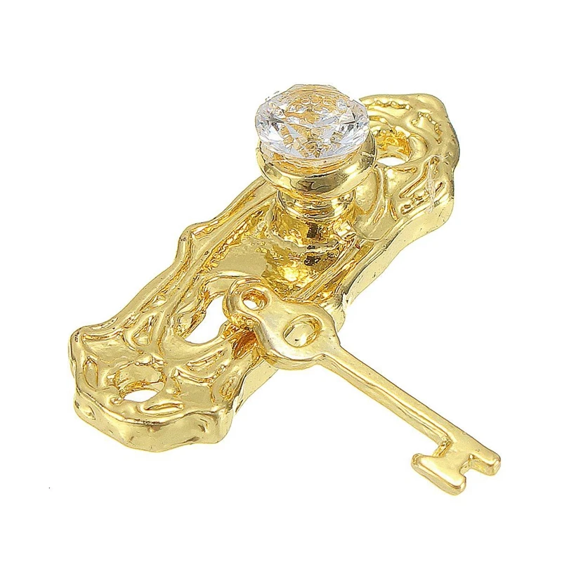 

1:12 Miniature Gold Door Ring Lock Door Set Alloy Retro House Miniature Door Lock Doll House Furniture Accessories for Doll