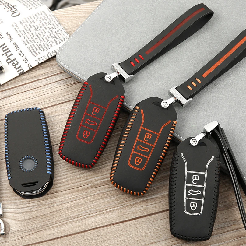 Кожаный чехол для автомобильного ключа дистанционный брелок держатель Чехол Для