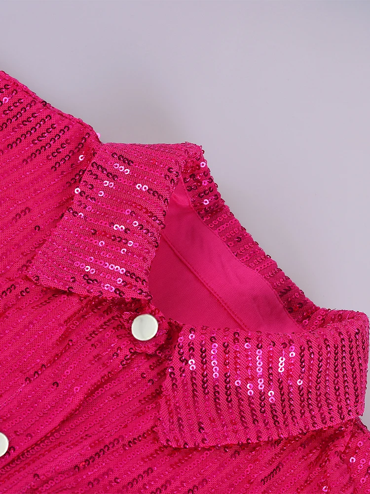 Блестящий комплект из двух предметов Sanches наряды для вечеринок женщин топ с