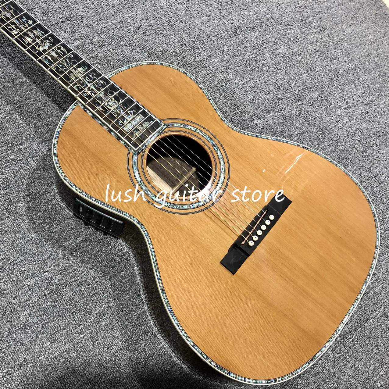 

Factory custom ,39 Inches ooo Acoustic Guitar,Solid Cedar Top,Real Abalone Inlay Guitarra ,Ebony Fingerboard,Free Shipping
