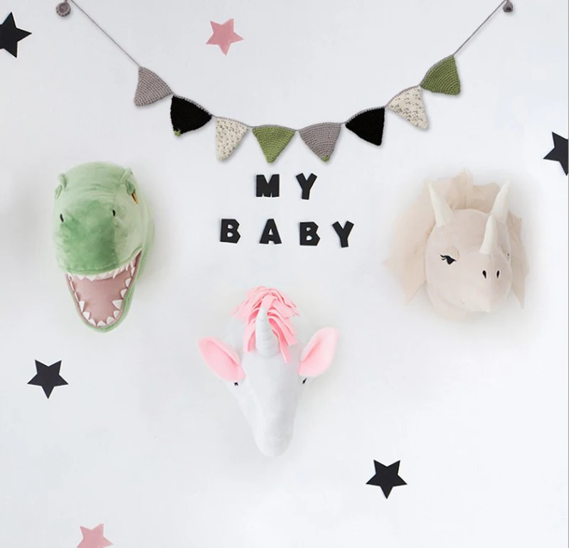 2020 креативная Скандинавская настенная подвесная Единорог слон голова животного