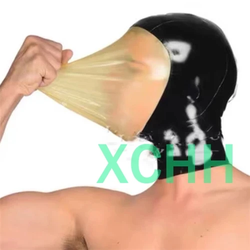 Сексуальный дизайн Мужская латексная маска на все лицо ручной работы с капюшоном