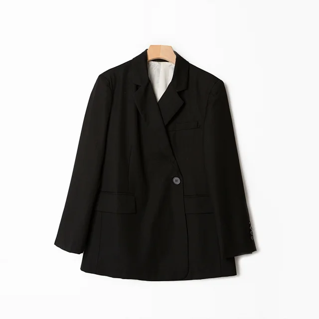 

2021 Autumn Women Blazer Coat Ladies Office Wear Ladies Single Button Jacket Outwear Top With Shoulder Pad