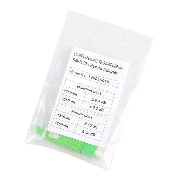 2pcs SC/APC(Male)-LC/APC(Female) Single-mode Fiber Optic Adaptor-Hybrid Mating Adapter