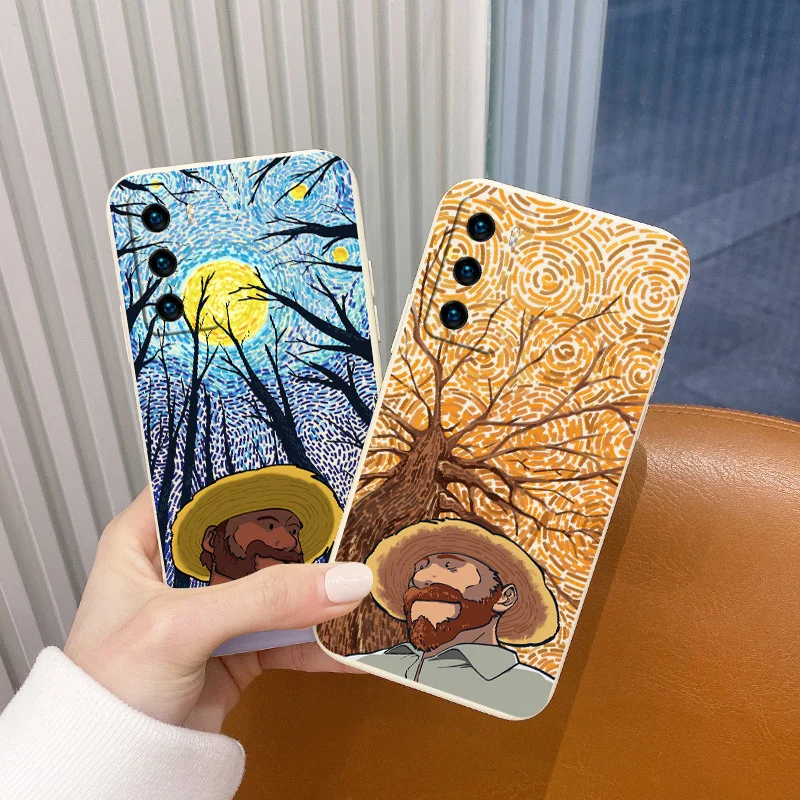 

Starry Moon Square Soft Case For Huawei P40 P50 P30 P20 Pro Lite Mate 40 30 20 Pro Lite Nova 5t Y7A Liquid Silicone Phone Cover