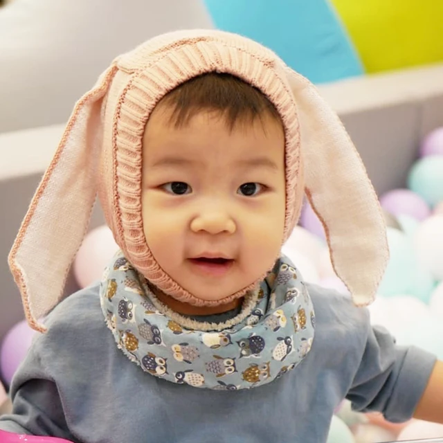 Cute Rabbit Ear Baby Hat Cap Knit Soft Baby Girl Boy Hat Winter Warm Kids Hat Beanie Bonnet Newborn Photography Props Muts 3