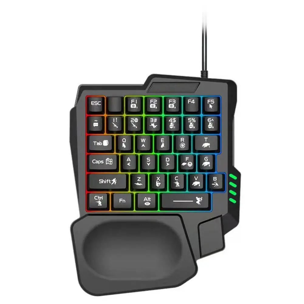 Half Keyboard Left Hand Wired Gaming With RGB Backlit And 35 Keys For Gamer Mini Keypad Portable Keyb | Компьютеры и офис