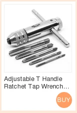 Adjustable T Handle Ratchet Tap Wrench with 5pcs M3-M8 Metric Screw Thread Plug Tap Holder 3mm-8mm Set Reversible Silver