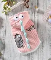 Pink Coat Милая собака куртка с капюшоном "Динозаврик" одежда с мехом XS XXL зеленый розовый домашнее животное открытый зимний теплый комбинезон для животных куртка кошка Китайская хохлатая собака - Цвет: Pink Coat