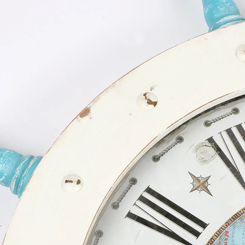 Средиземноморские большие настенные часы металлические в стиле ретро для