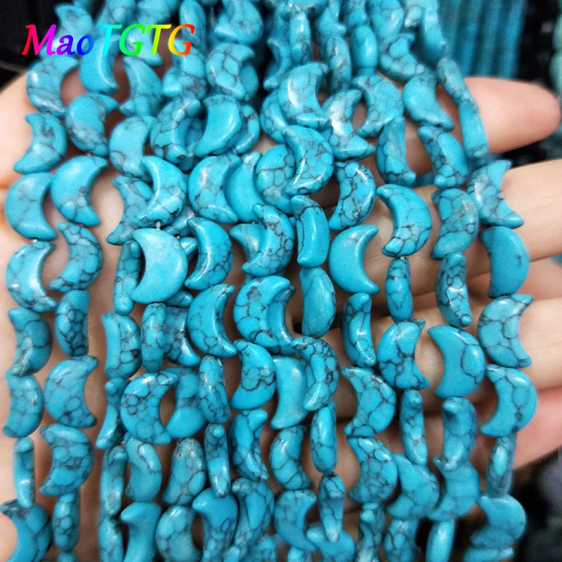 Бусины из бирюзы в форме Луны для изготовления ювелирных изделий браслет