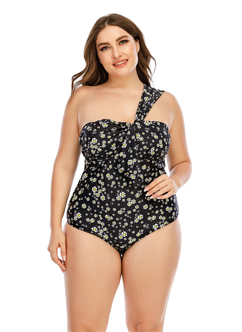 

Sexy One Shouder One Piece Swimsuit Monokini 2022 Summer Women Swimming Bathing Suit Female Plus Size L-5XL Bodysuit Beachwear