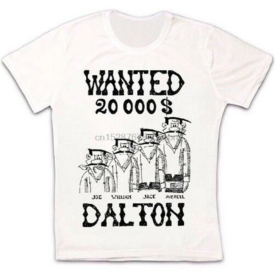 Daltons Wanted Lucky Luke Comics Texas Ретро винтажная хипстерская футболка унисекс 1530 Harajuku в