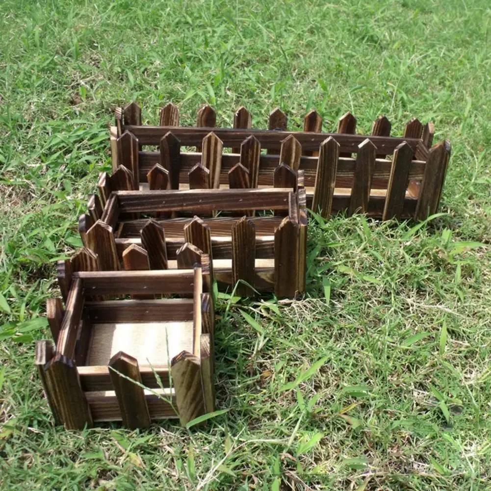 1 шт. карбонизированный деревянный цветочный горшок забор основной цвет