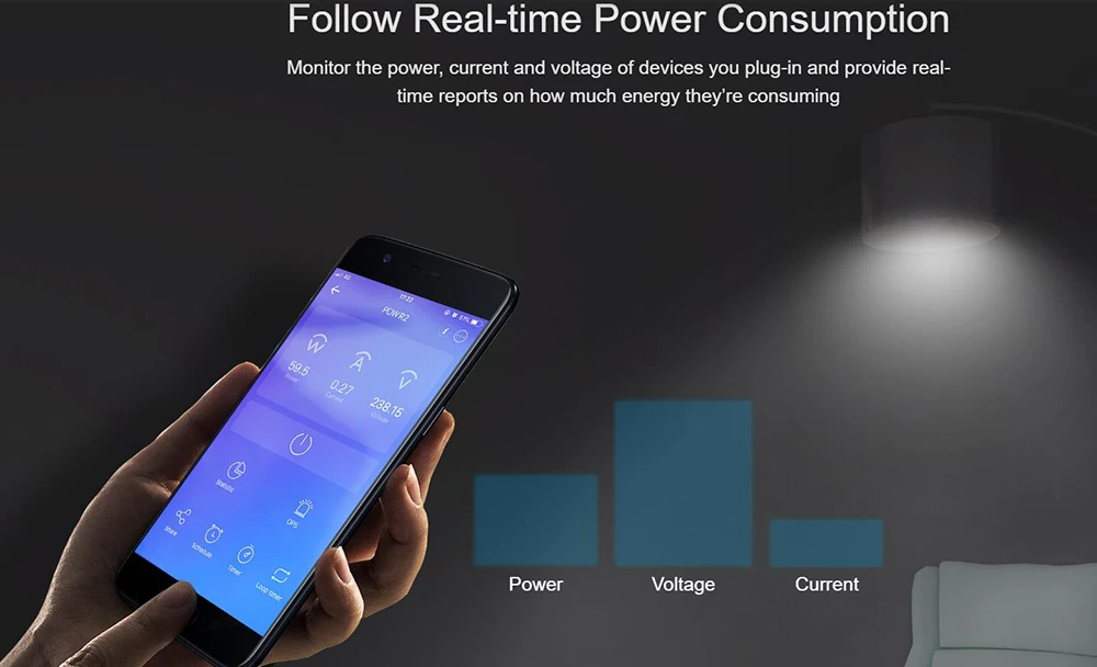 Sonoff Pow R2, 15A измеритель энергии, монитор, беспроводной переключатель Wi-Fi с функцией разделения времени, пульт дистанционного управления, Умный домашний модуль