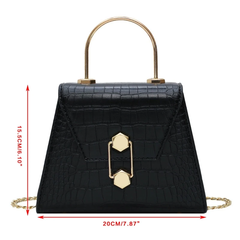 

Chain Crossbody Bag for Women Fashion Crocodile Pattern Shoulder Bag Handbag Leather Messenger Handbags with Top-handle