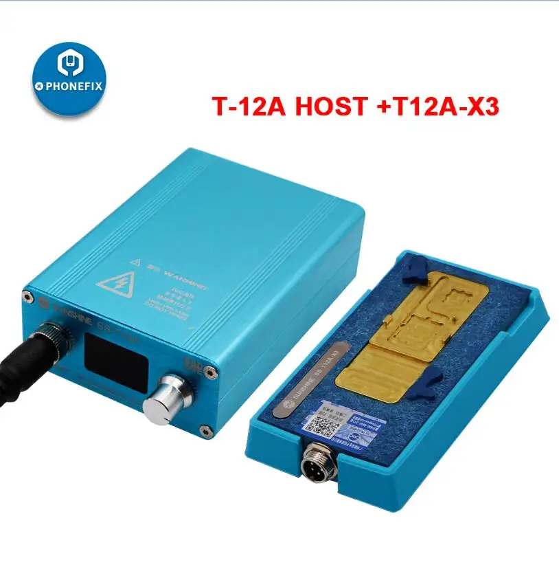 Host and T12A-X3 T12A-X3 3-в-1 SS-T12A паяльная станция предварительного нагрева пресс-форм паяльная станция доска с двумя слоями для iPhone X XS MAX материнская плата паяльной станции - Color: Host and T12A-X3