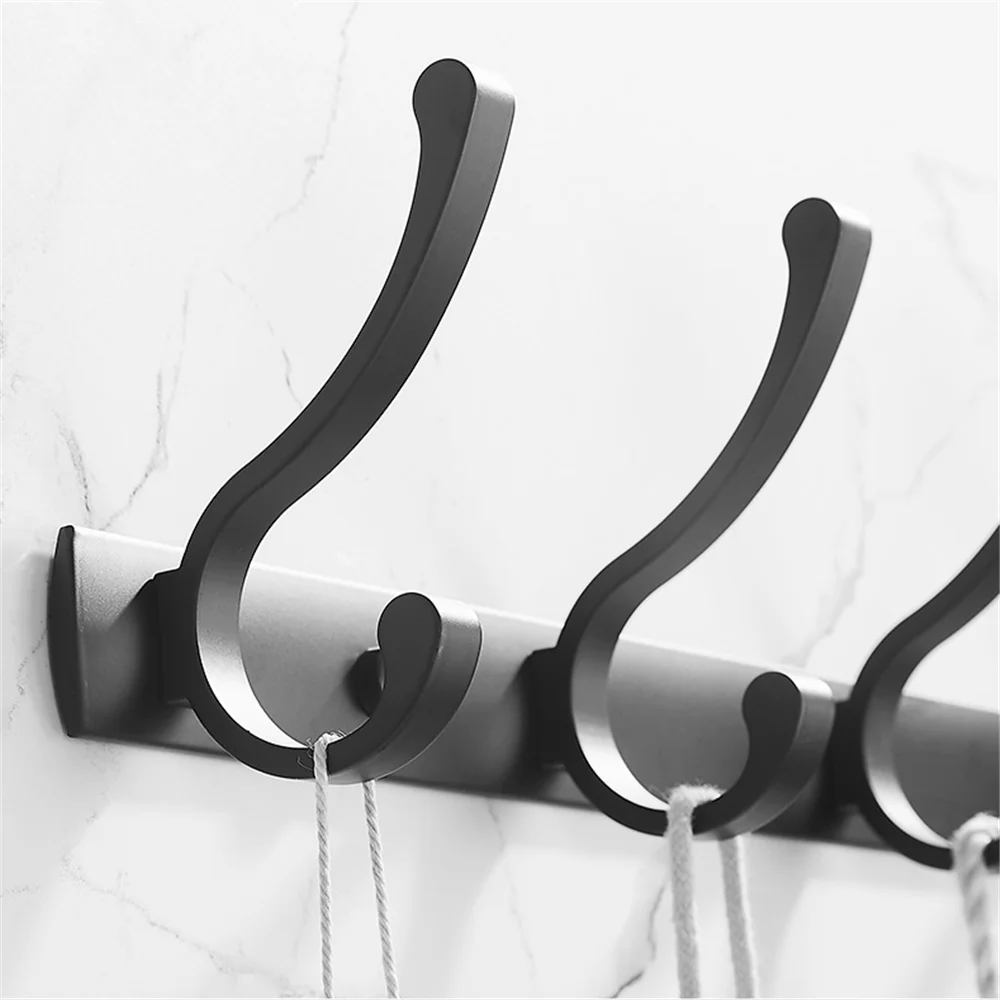 Nordic Fashion Home Decor Coat Hook Organizer Double Hooks Hallway Bedroom Door Hat Clothes Rack Hanger Kitchen Toilet Wall Hook images - 6