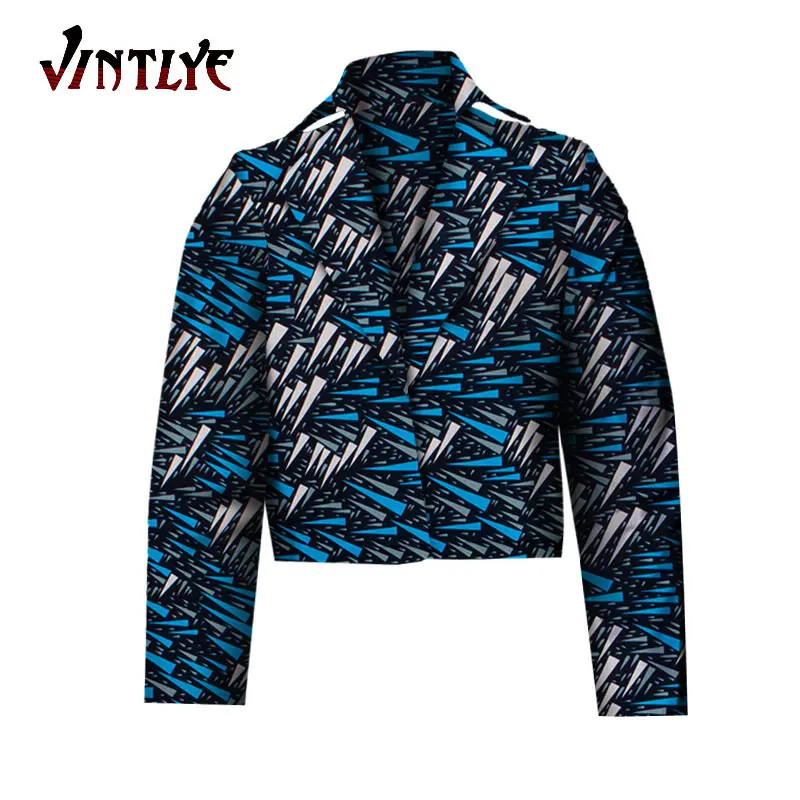 Women Floral Print Jacket African Clothing Dashiki for Lady Long Sleeve Short Top Hip Hop Punk Coat Large Size WY632 | Тематическая