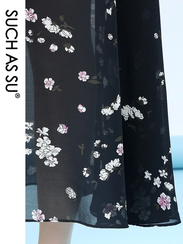 Женская шифоновая юбка-макси с высокой талией и оборками | одежда