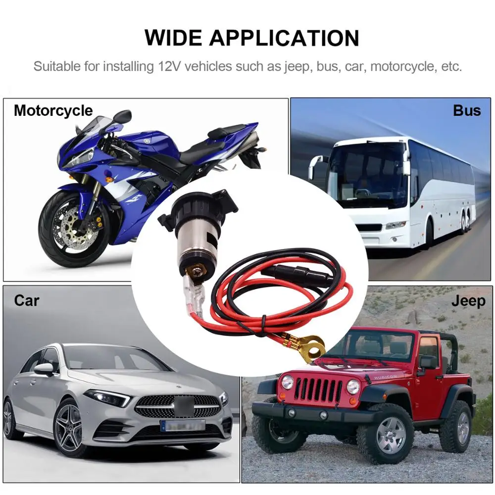 12 24 В Металлическая Автомобильная Зажигалка для прикуривателя мотоцикла розетка