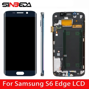 original amoled 5 1lcd for samsung galaxy s6 edge lcd touch screen digitizer assembly burn shadows for s6 edge g925 g925f g925i