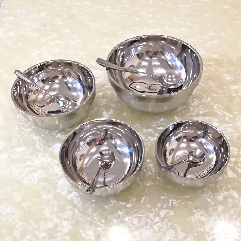 Утолщенная посуда из нержавеющей стали набор 2 х предметов Детская миска с