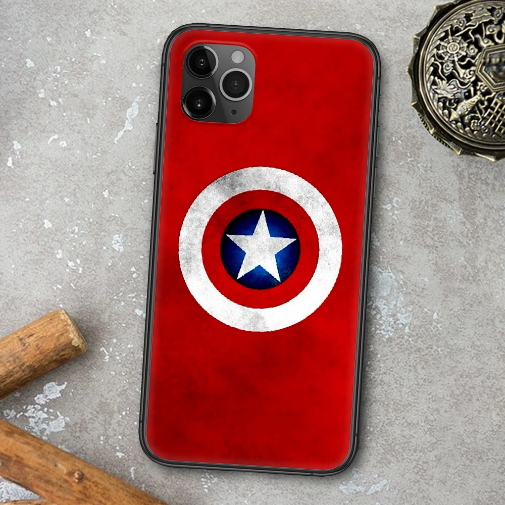 

Captains America Phone Case For Iphone 4 4s 5 5S SE 5C 6 6S 7 8 Plus X XS XR 11 12 Mini Pro Max 2020 black Etui Tpu Back Soft