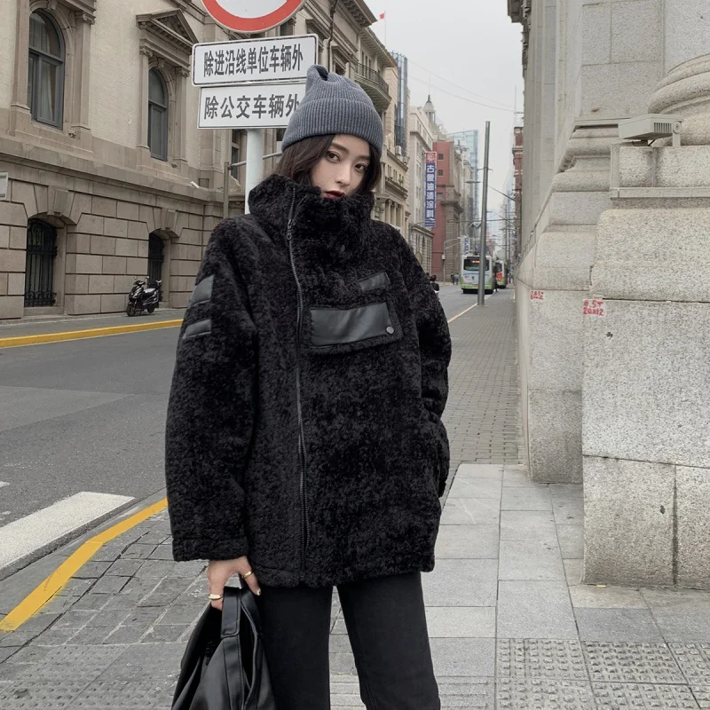 Пальто женское осенне-зимнее теплая одежда с длинным рукавом утепленные пальто