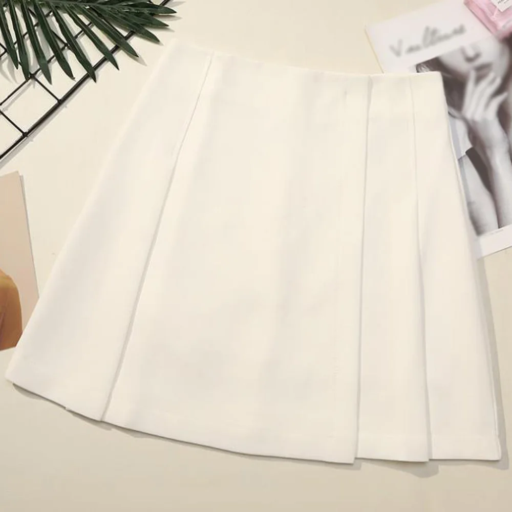 Vintage Korean Skirts Womens Harajuku 2021 Empire High Waist Fungus Pink White Ruffle Mini Skirt Streetwear Summer Sexy | Женская одежда