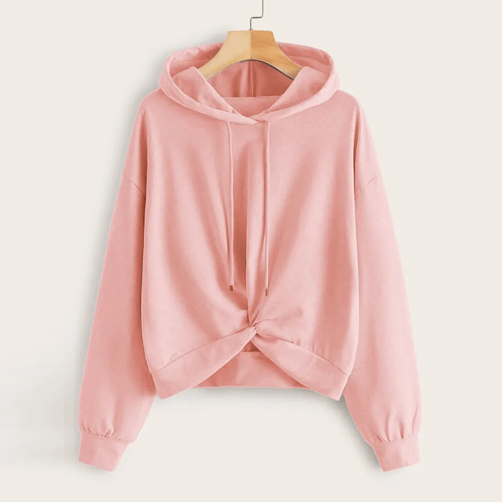 Повседневная одноцветная свободная дышащая эластичная толстовка с капюшоном и
