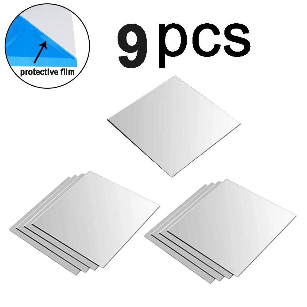 Зеркальная наклейка на стену PET 15x15 см