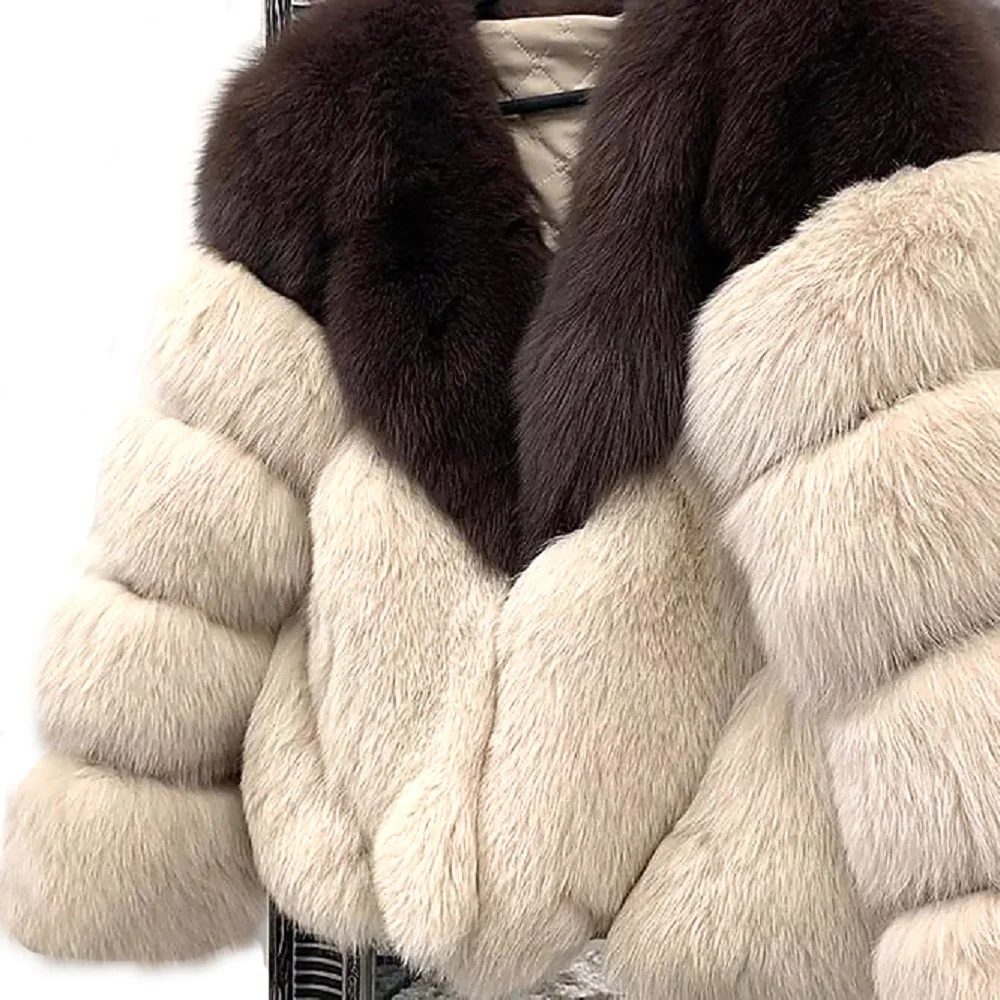 

Женские пальто из натурального меха, роскошная модная женская одежда, толстое теплое зимнее пальто, женские куртки из натурального Лисьего ...